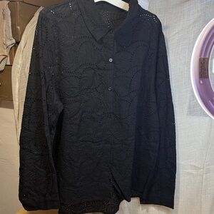 Elegant Black Long Sleeve Women's Top